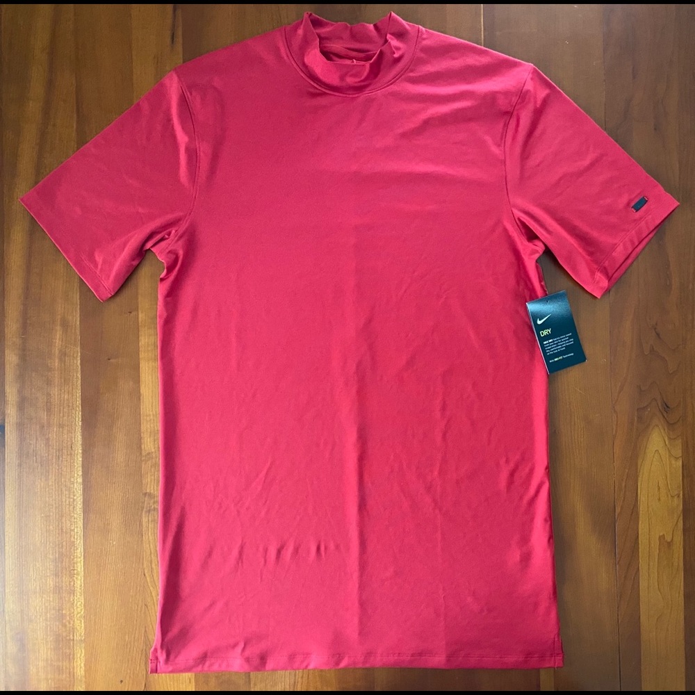 Nike TW Tiger Woods Red Mock Neck Golf Shirt Small